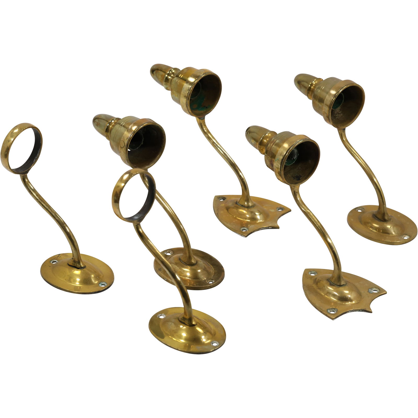 6 Brass Wall Mount Sconces Lamp Holders - See Pictures (1 of 16)