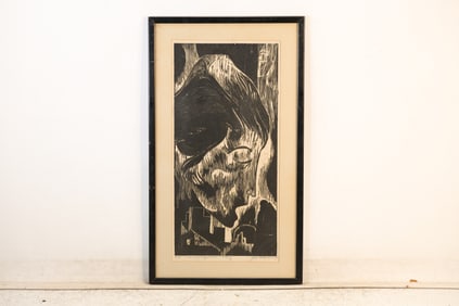 Jack Bilander (1919 - 2008) American. Etching Abstract Woman's Portrait, Signed, #4/35