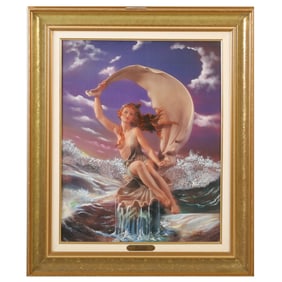 Florence Giuseppe Armani " WIND SONG ", From The Girls With Scarf, Serigraph on Canvas #101/675