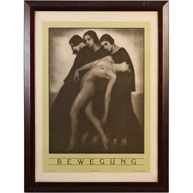 Framed Pint of "Bewegung" (Movement Study) by Austrian photographer Rudolf Koppitz