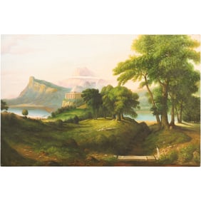 after Thomas Cole [American], The Course of Empire: The Arcadian or Pastoral State 20Th C. Painting