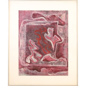 Olivia Koopalethes (1921 - 2019], Mixed Media Abstract Painting, Signed and Framed