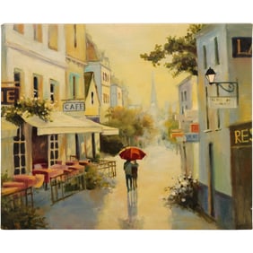 "Cafe de Ville" by Marilyn Simandle, Giclee Art on Canvas, 19 in. x 23 in.
