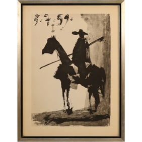 Vintage Framed Lithograph After Pablo Picasso “Toros y Toreros I”, Dated 1959