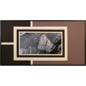 20th C. Oil on Canvas Painting "Cosmic" Abstract, Framed