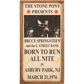 Novelty Printed Wood Sign: The Stone Pony Presents Bruce Springsteen Asbury Park 1976
