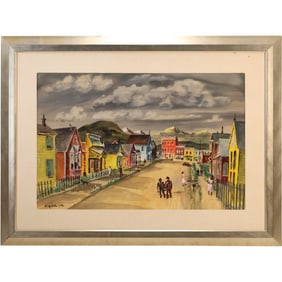 Adolf Arthur Dehn (1895 - 1968) American, Watercolor Painting "Colorado Town" Signed Dated 1946