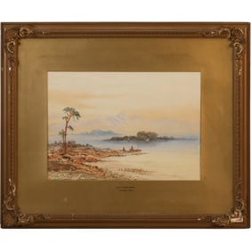Signed T Wilson, R.B.A. Fine Quality Watercolor Painting "Lake Windermere" Original Framing