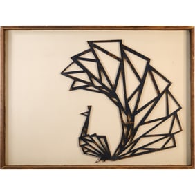 Framed Geometric Peacock Wall Art by Grace Graffiti. 30 inches x 41.25 inches