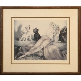 "Perfect Harmony," framed Print after French Art Deco artist Louis Icart