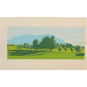 Robert Angeloch 1922-2011, Color Woodcut, Early Morning Second Fairway #38/50, Dated 1978