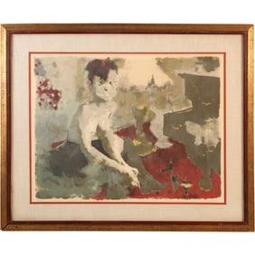 JACK LEVINE, "Blue Angel" Vintage Color Lithograph Signed, #46/120