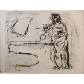 Mixed Media on Canvas, Artist Signed, Abstract Figure