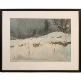 Dudley Gloyne Summers (1892 - 1975] New Jersey, Winter Landscape Watercolor Painting Signed