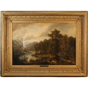 Joseph Jacob Burgaritzky (1836 - 1890)  Austria, Fabulous 19th C. Oil on Canvas Painting Landscape,