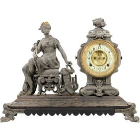 Ansonia "Opera" or "Aida" model Figural mantel clock, made by the Ansonia Clock Company