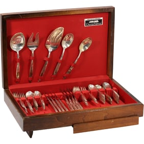 Holmes and Edwards Silver Plate Flatware in Wood Box - See Pictures for Item Count