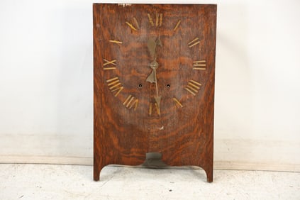 Arts and Crafts OAK Mission Style Mantle Clock 21 inches height x 14 in. wide