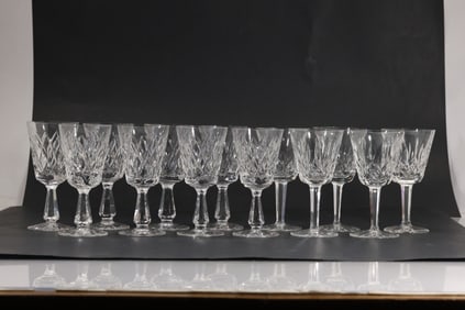 Set of 12 Waterford Fine Crystal Water Goblets