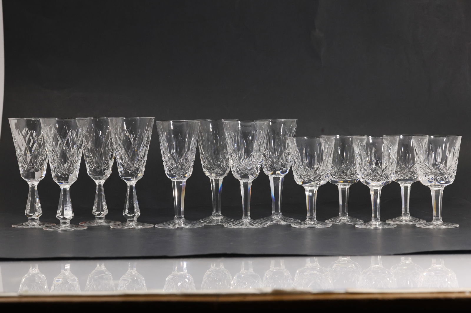 13 Pieces Signed WATERFORD Crystal Glass Stemware Set of 8 and Set of 5 (1 of 9)