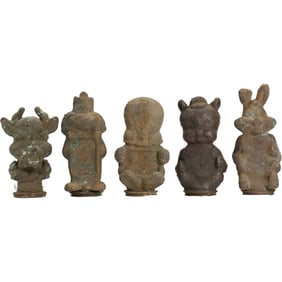 5 Assorted Primitive Warner Bros "Looney Tunes" Character Figure Coin Bank Molds