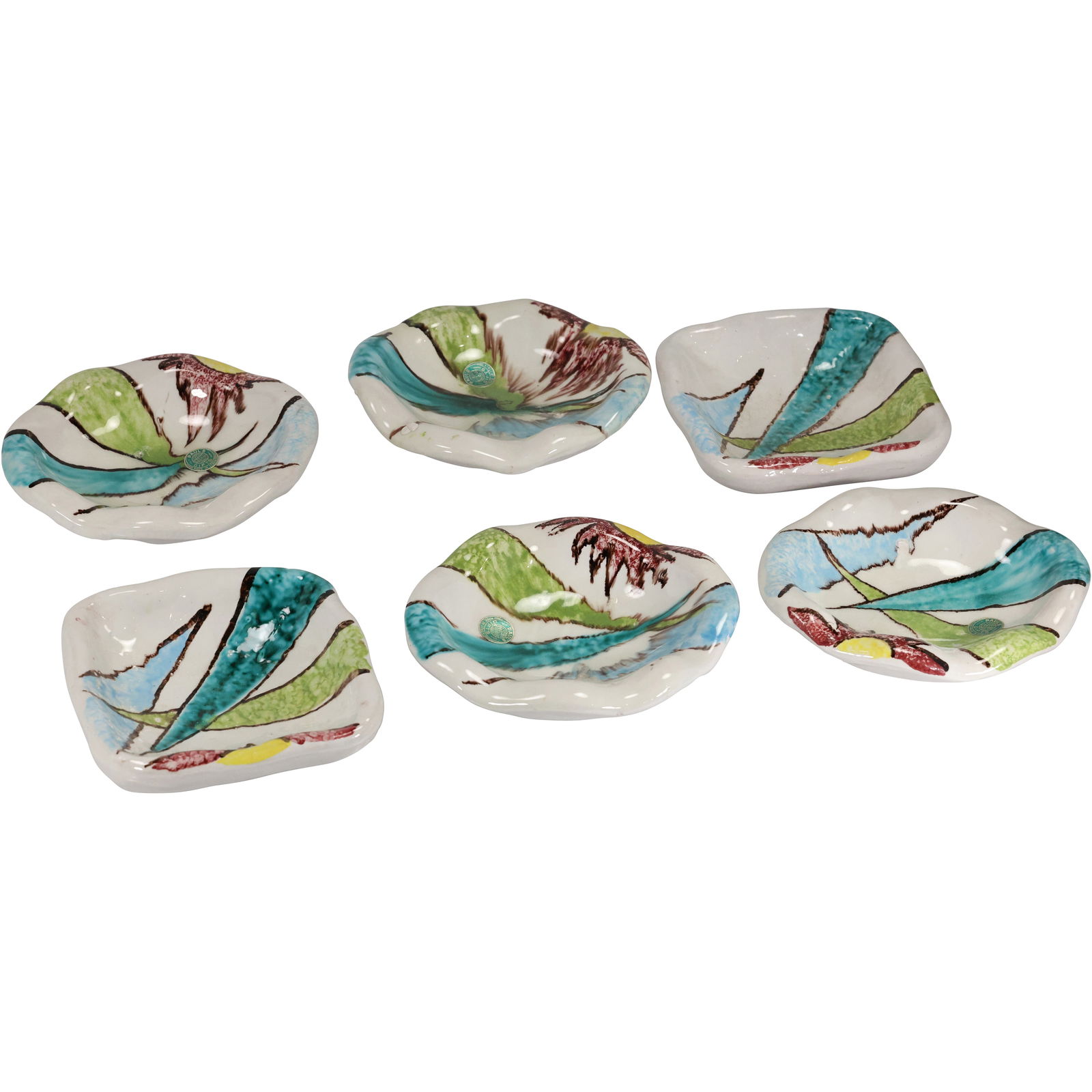 6 Assorted MID CENTURY ITALY TITO CORTI BOWL DISH BOLD DESIGN Round & Square (1 of 17)