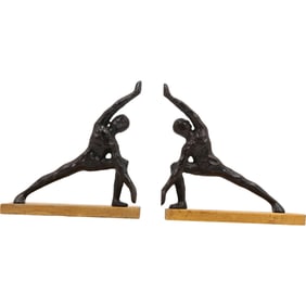 Vintage Brutalist Style Figural Men Bookends