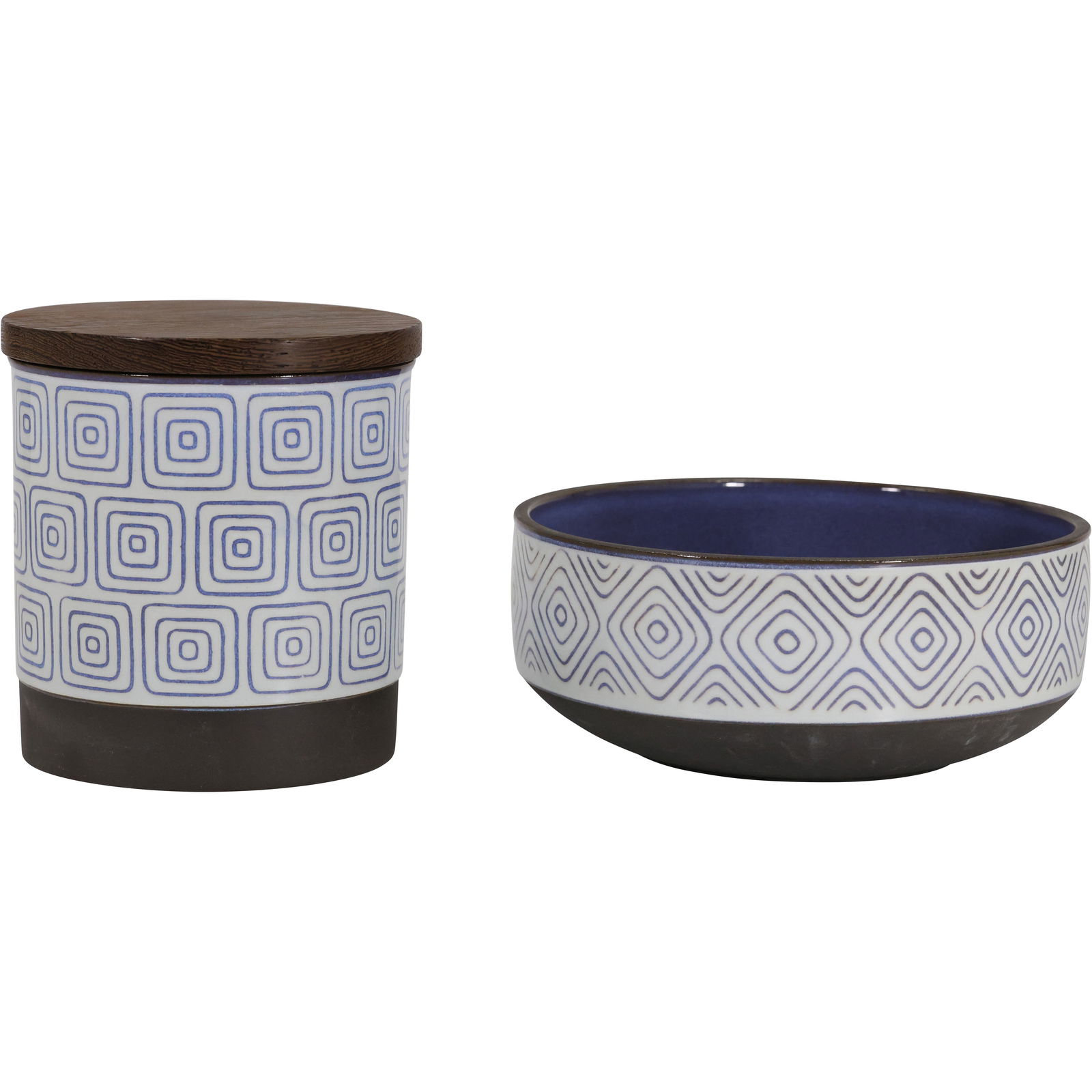 vintage Danish ceramic lidded jar and a matching bowl from the "Thule" series, Anni Jeppesen (1 of 9)