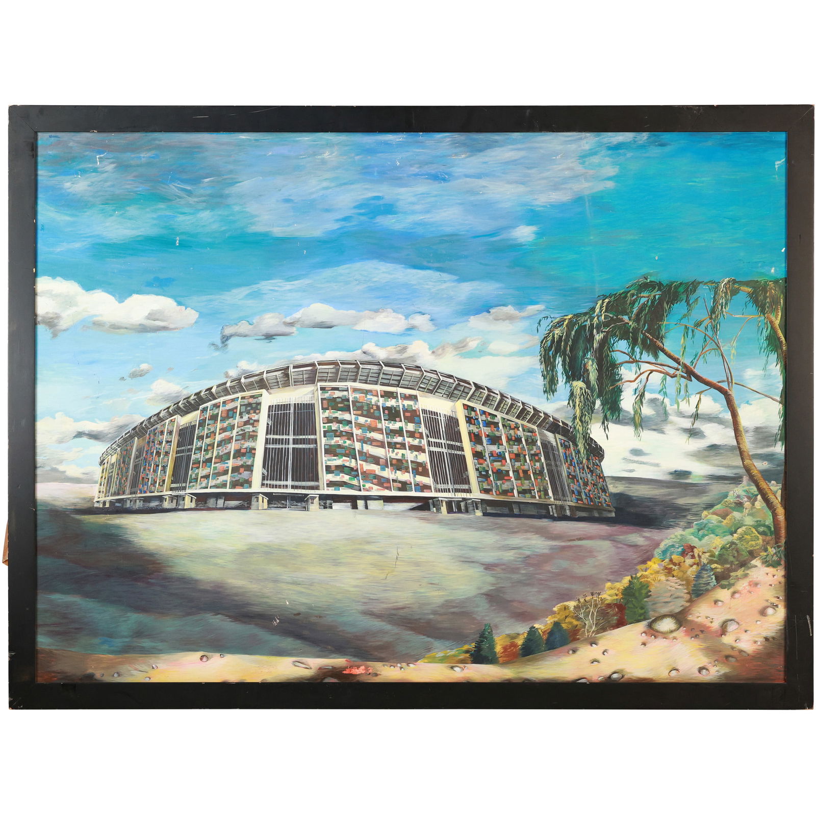 Jane Irish, b. 1955 American, SHEA STADIUM NEW YORK METS 1985, Egg Tempera Painting (1 of 20)