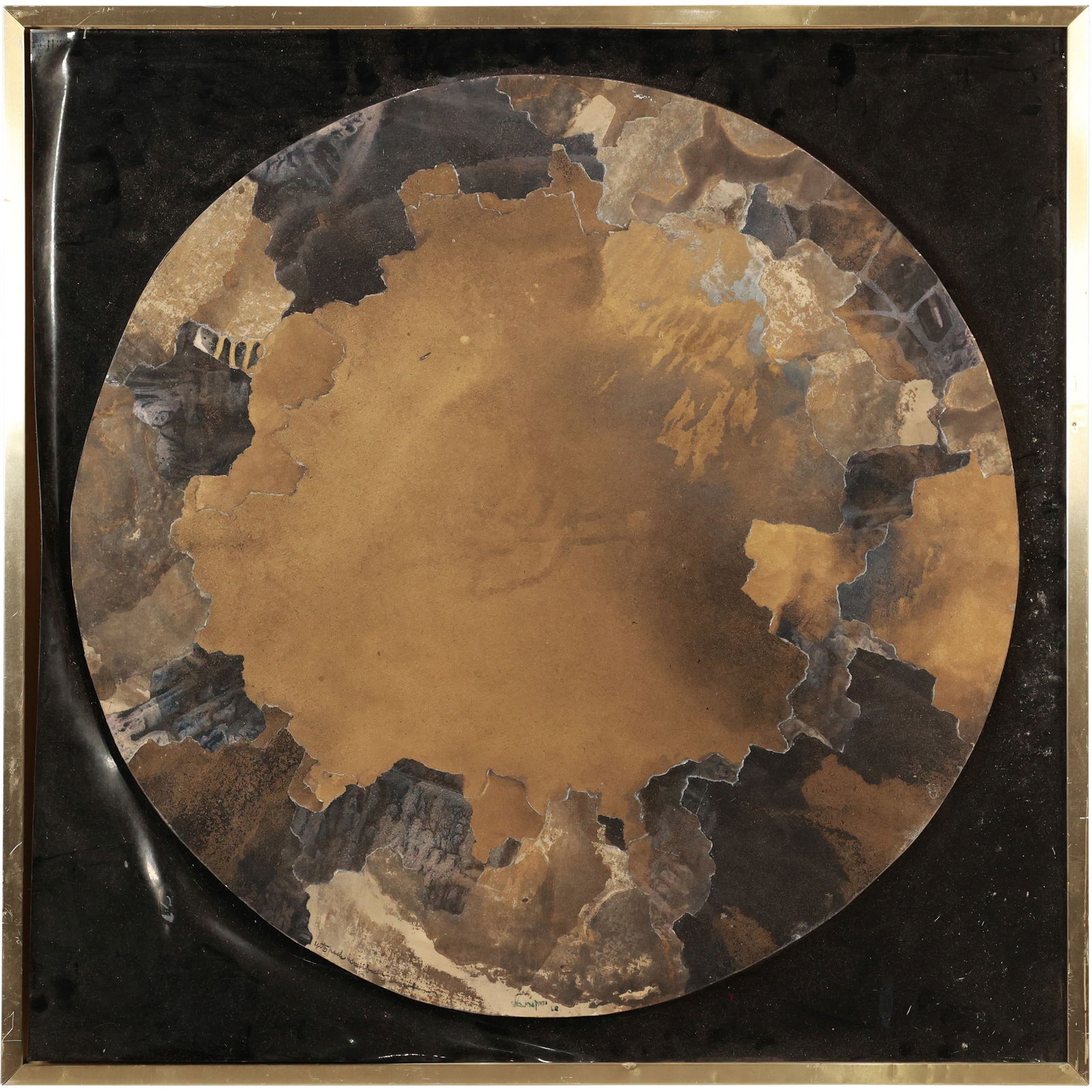 Dated 1968, Artist Signed ISMA??, Abstract Painting on Vinyl Round Sphere (1 of 14)