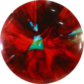 Nicholas Mirandon, American, Large Round Abstract Painting on Resin Panel 46.5 in. diameter