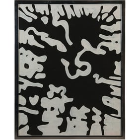 Wayne Cunningham, 20th C. American, Acrylic Painting on Paper, Black and White, Framed