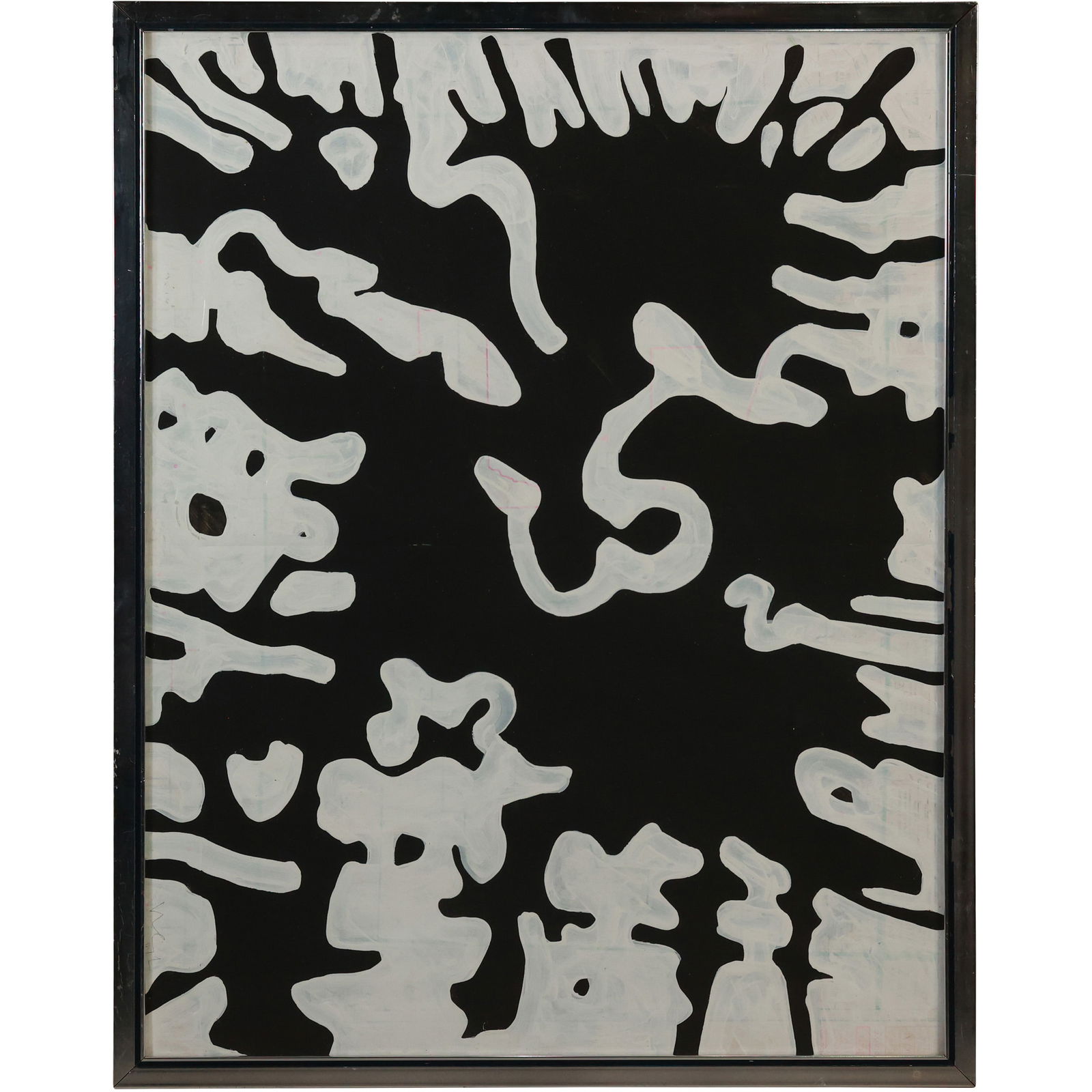 Wayne Cunningham, 20th C. American, Acrylic Painting on Paper, Black and White, Framed (1 of 12)