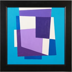 Henryk Stazewski 1894-1988 Polish, Abstract Composition Acrylic on Fiberboard, Signed Dated on Verso