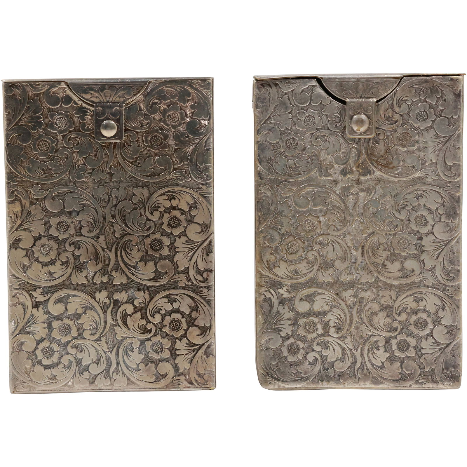 2 Silver Plate Oranate Cigarette Cases (1 of 11)