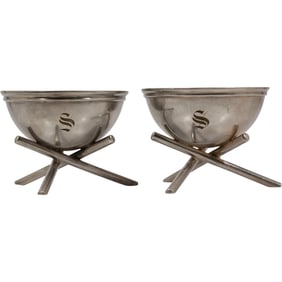 [2] 090 GMFG Co Sterling Silver Butter Warmers 1.75 in. h. x 2 3/8 in. dia. top, 2.5 in. dia. base