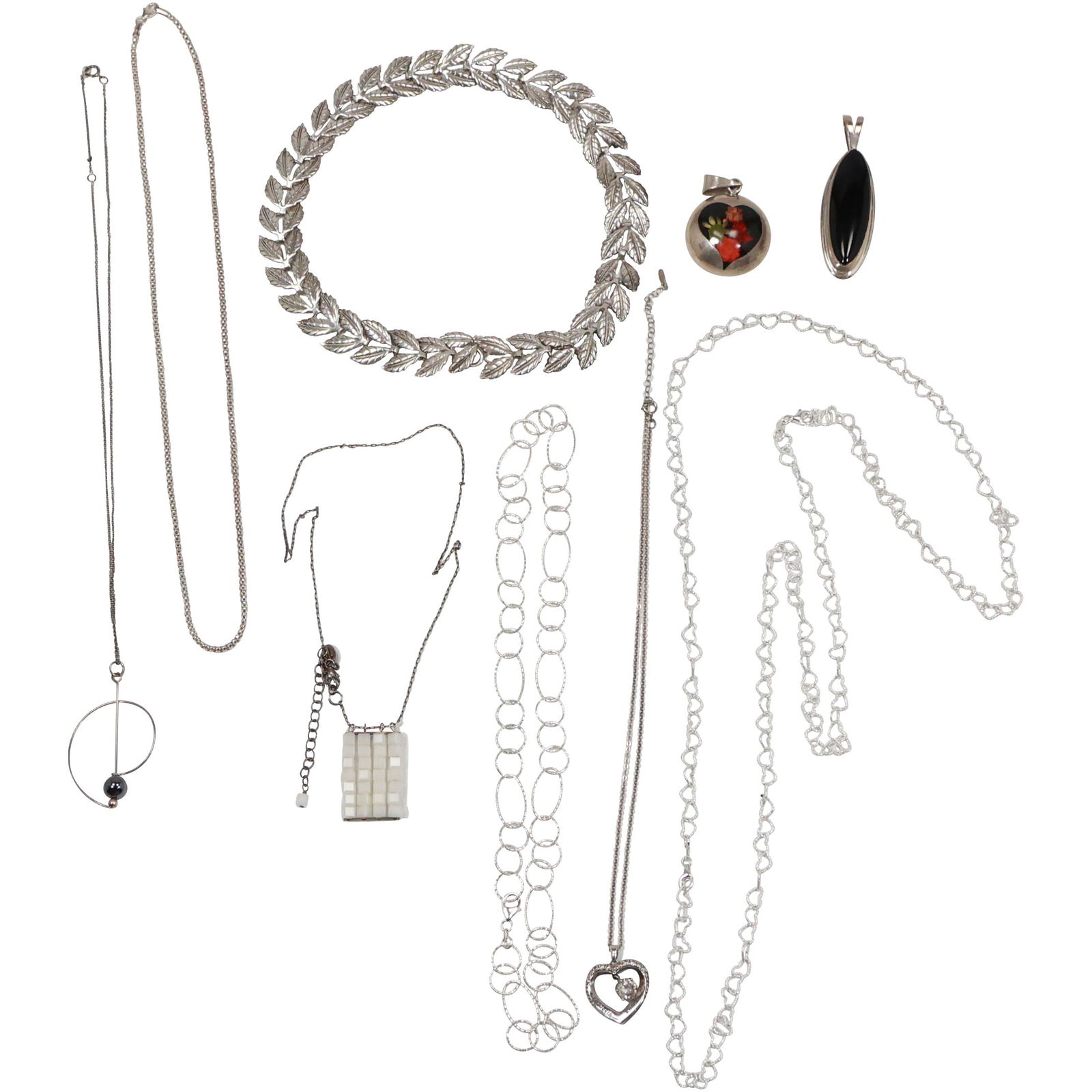 110 grams Total Weight Sterling Silver 7 Chains and 2 Pendants - See Pictures (1 of 18)