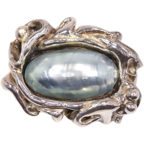 24.5 grams Total Weight .925 Sterling Silver Abstract Modermism Free Form Oyster Shell Pin