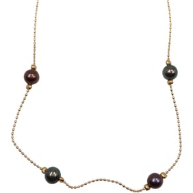 14K Gold and Tahitian Pearls Necklace 18 in. x 1/4 in.