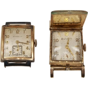 10K Rolled Gold Wittnauer Tank Wattch Face Only No Band [not working]; Bulova Men's Tank