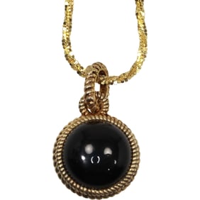 Judith Ripka .925 Sterling and Black Onyx Pendant Necklace on .925 Sterling 20 in. Chain