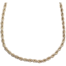 58.2 grams Sterling Silver .925 Italy Rope Twist Heavy Chain 30 in. x 1/4 in.