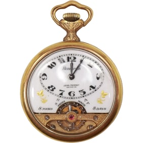 Hebdomas 14K Gold Filled Swiss 8-Day Jpurs Ancre Stunning Artist in Studio Embossed Back