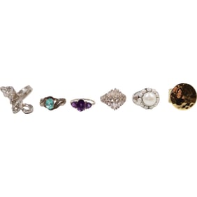 35.3 grams Total weight Sterling Silver 6 Assorted Rings - See Pictures