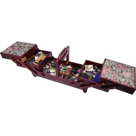 MAN LOT Multi Tiered Drawer Cabinet LOADED with Cuff Links, Men's Costume Jewelry & More
