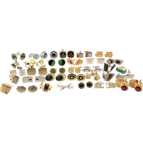 Estate Grouping of 34 Assorted Cuff Links - Nice Selection - See Pictures