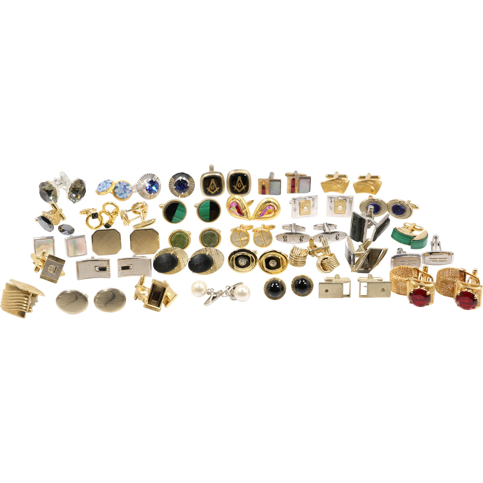Estate Grouping of 34 Assorted Cuff Links - Nice Selection - See Pictures: Estate Grouping of 34 Assorted Cuff Links - Nice Selection - See Pictures. Dunhill, Anson, Christian Dior, Foster, Grande A. size: .5h 1w S:E