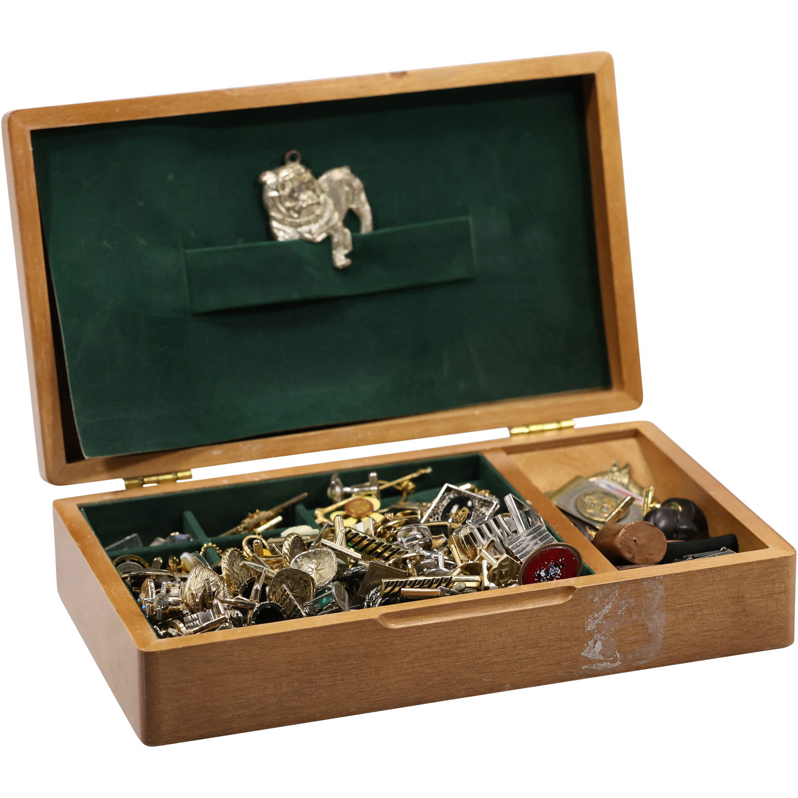 MAN LOT Jewelry Box Loaded with cuff links, tie bars and pendants and more (1 of 14)