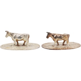 2 Sterling Silver 200 grams Steer Figures 1.5 in. h. x 3.25 in. length x 2 in wide