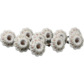 Set 10 Porcelain Flower Hand Painted Curtain Tie Backs